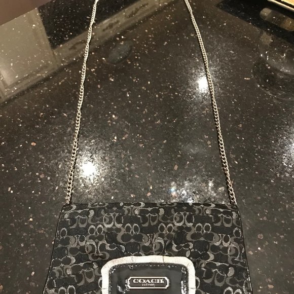 Coach evening bag black/silver excellent condition - Picture 13 of 15